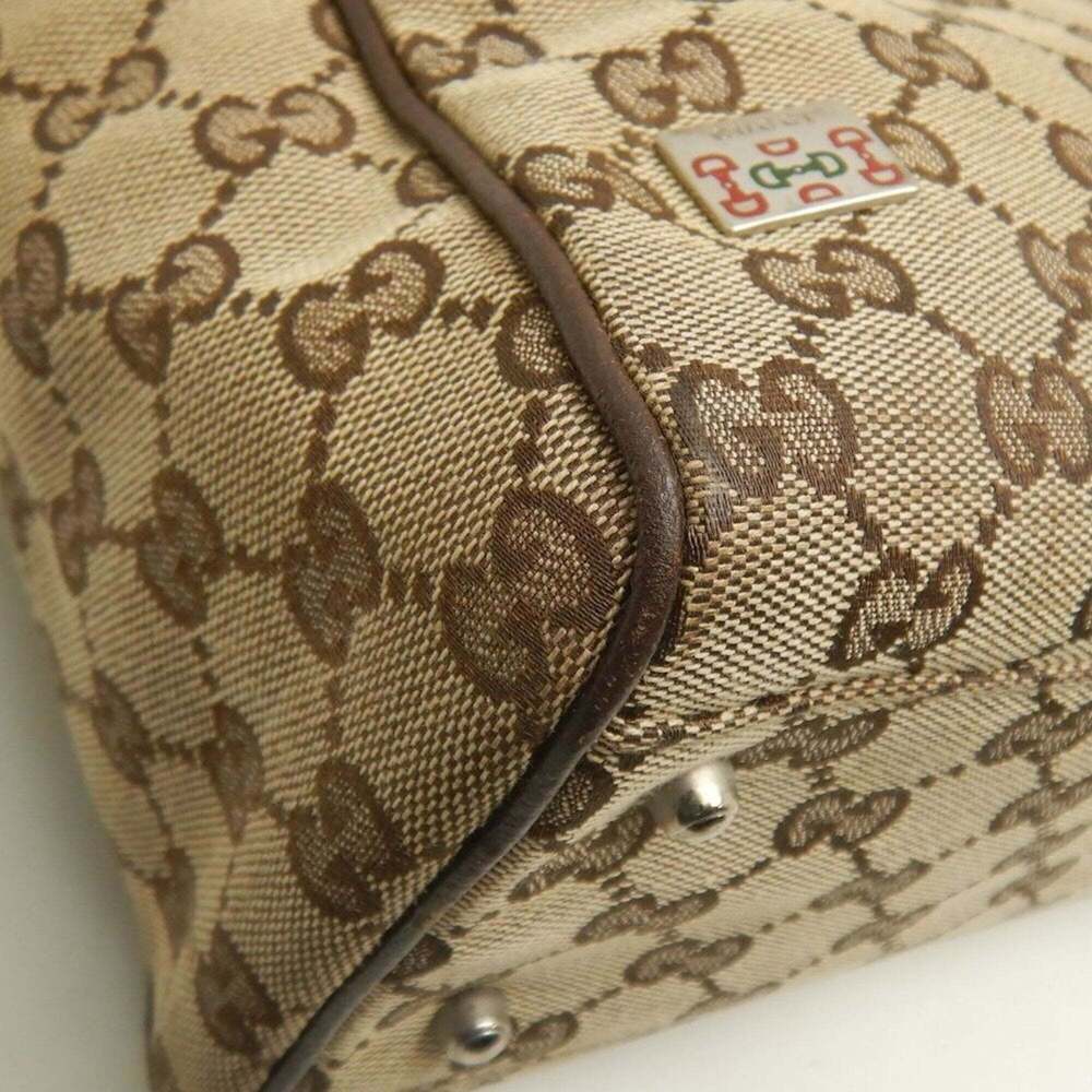 GUCCI Sherry Line 105810 Handbag GG Canvas x Leather Beige Women's 253780 - Picture 13 of 16